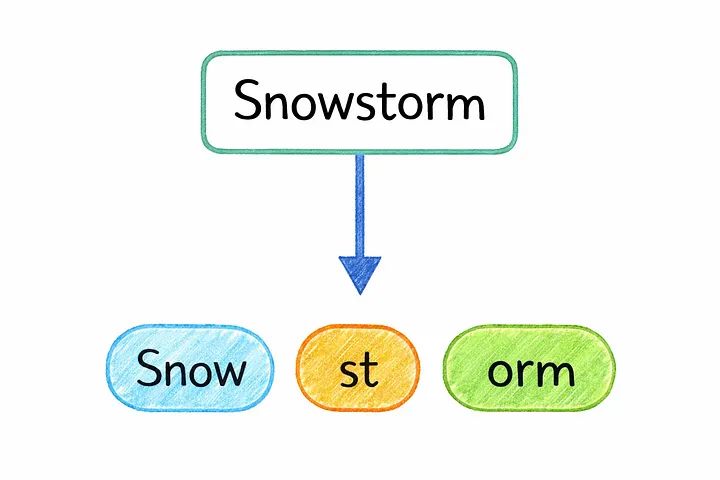 Breaking text into smaller token units